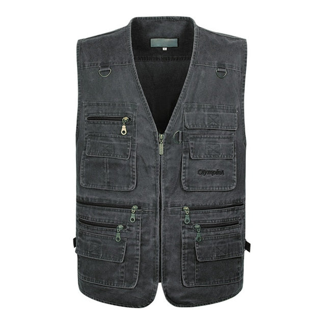 5XL 6XL 7XL New Male Casual Summer Big Size Cotton Sleeveless Vest With Many 16 Pockets Men Multi Pocket Photograph Waistcoat