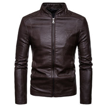 Load image into Gallery viewer, Men Leather Jackets Autumn New Men&#39;s Korean Style Slim Collar PU Leather Jacket