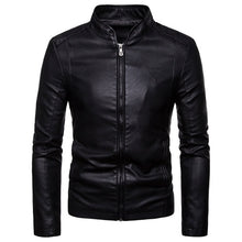 Load image into Gallery viewer, Men Leather Jackets Autumn New Men&#39;s Korean Style Slim Collar PU Leather Jacket