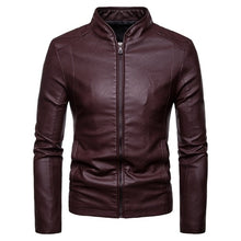 Load image into Gallery viewer, Men Leather Jackets Autumn New Men&#39;s Korean Style Slim Collar PU Leather Jacket