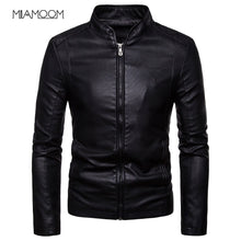 Load image into Gallery viewer, Men Leather Jackets Autumn New Men&#39;s Korean Style Slim Collar PU Leather Jacket